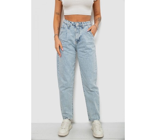 Джинси жіночі однотонні Mom 244R1848S21, колір Блакитний
