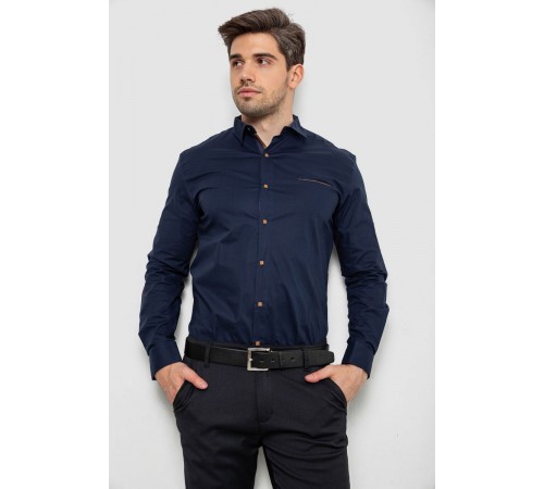 Сорочка чоловіча, колір темно-синій, 214R7094