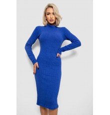 Платье однотонное в рубчик, цвет синий, 257R701