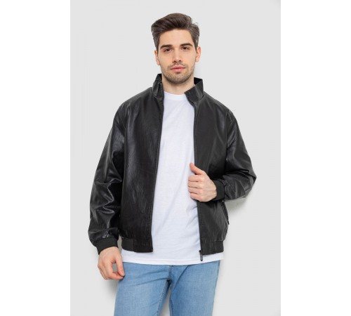 Куртка чоловіча екошкіра, колір чорний, 244R717