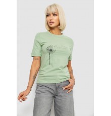 Жіноча футболка з принтом, колір оливковий, 241R124
