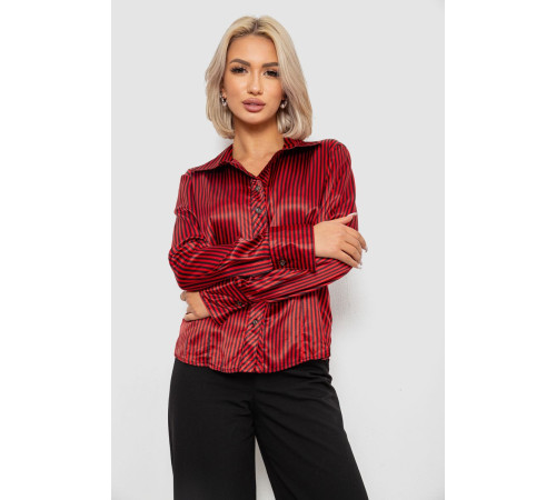 Рубашка классическая в полоску, цвет черно-красный, 230R66