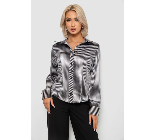 Рубашка классическая в полоску, цвет черно-белый, 230R64-2