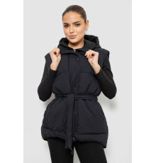 Жилет женский с капюшоном, цвет черный, 207R2016