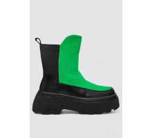 Ботинки женские зимние на меху, цвет зеленый, 243R90