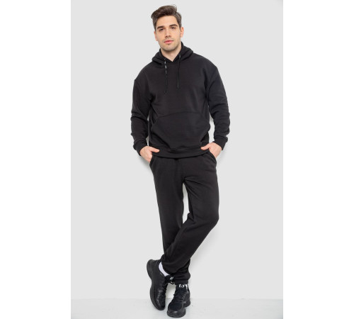 Спорт костюм мужской на флисе, цвет черный, 190R235