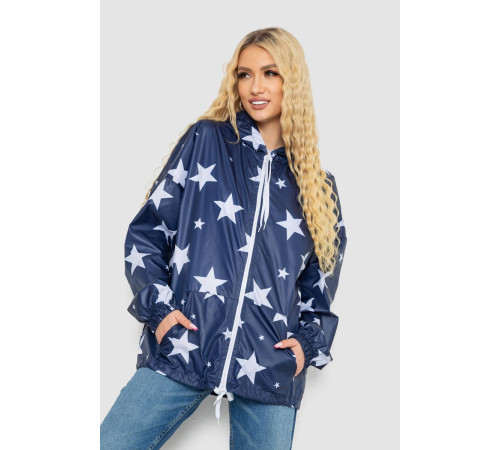 Ветровка женская с капюшоном, цвет синий, 238R102