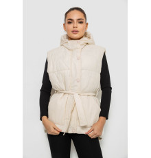 Жилет женский с капюшоном, цвет светло-бежевый, 207R2016