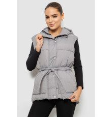 Жилет женский с капюшоном, цвет серый, 207R2016
