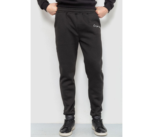 Спорт штаны мужские на флисе, цвет черный, 238R56910