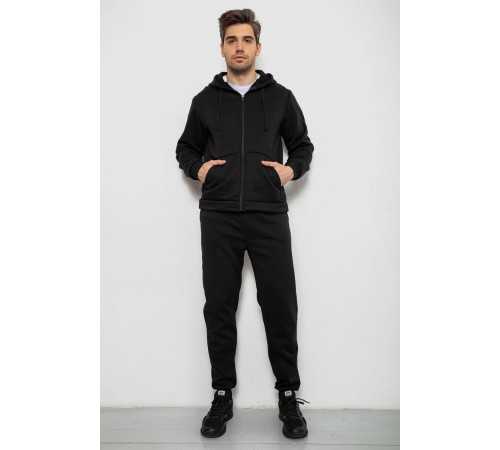 Спортивный костюм мужской на флисе, цвет черный, 238R58692