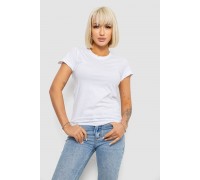 Футболка женская однотонная, цвет белый, 129R8900