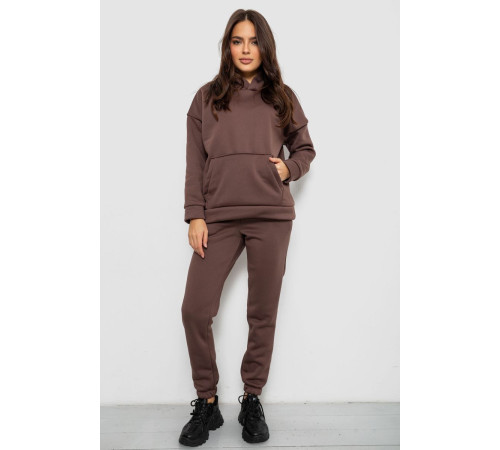 Спортивный костюм женский на флисе, цвет коричневый, 257R85
