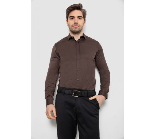 Рубашка мужская однотонная, цвет шоколадный, 186R6917