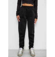 Спортивні штани жіночі на флісі, колір чорний, 238R58641-1