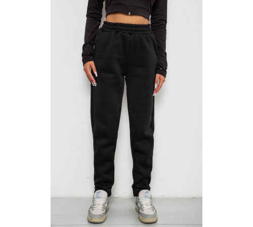 Спортивные штаны женские на флисе, цвет черный, 238R58641-1
