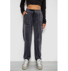 Спортивні велюрові штани жіночі на флісі, колір сірий, 238R58649