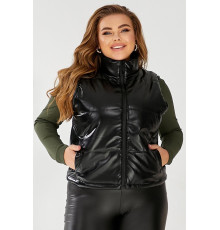 Жилет женский демисезонный экокожа, цвет черный, 257R68