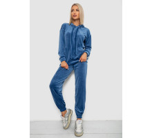 Спортивный костюм женский велюровый, цвет джинс, 241R1530-5