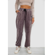 Спортивні велюрові штани жіночі на флісі, колір мокко, 238R58649-1