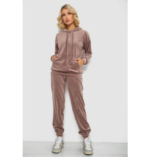 Спортивний костюм жіночий велюровий, колір темно-бежевий, 241R1530-5