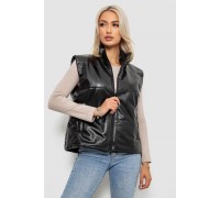 Жилет жіночий демісезонний екошкіра, колір чорний, 257R98