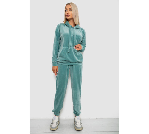 Спортивный костюм женский велюровый, цвет мятный, 241R1530-5