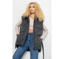 Жилет женский с капюшоном, цвет темно-зеленый, 207R2016