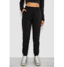 Спортивні штани жіночі на флісі, колір чорний, 238R57828