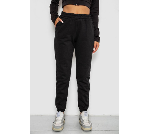 Спортивные штаны женские на флисе, цвет черный, 238R57828