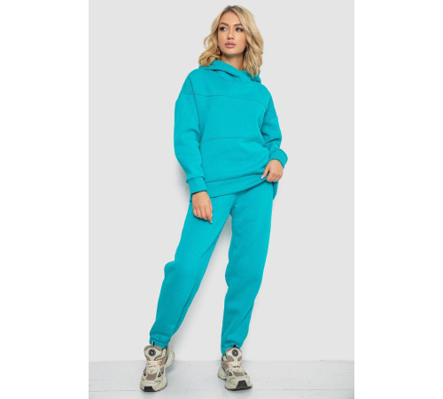 Спортивный костюм женский на флисе, цвет бирюзовый, 247R10765