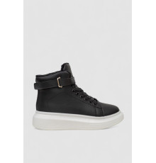 Черевики жіночі зимові на хутрі, колір чорно-білий, 248RA2251