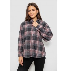 Сорочка жіноча в клітинку, колір сіро-персиковий, 244R1070-2