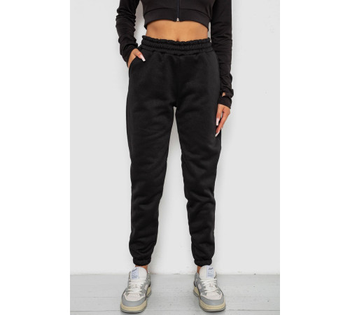 Спортивные штаны женские на флисе, цвет черный, 238R57012