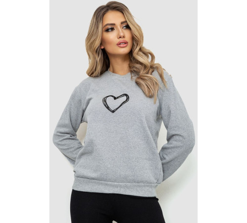 Свитшот женский, цвет светло-серый, 238R57162
