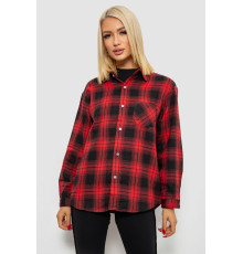 Рубашка женская в клетку, цвет красный, 244R1070