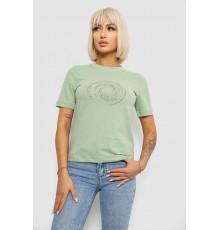 Футболка женская с принтом, цвет оливковый, 241R139
