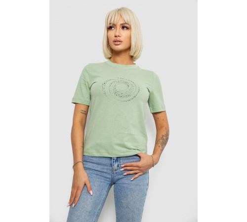 Футболка женская с принтом, цвет оливковый, 241R139