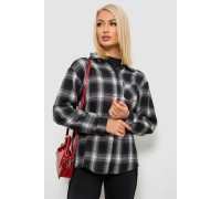 Сорочка жіноча в клітинку, колір чорний, 244R1070-4