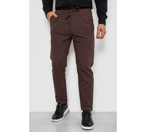 Штани чоловічі класичні однотонні, колір коричневий, 157RU02-007