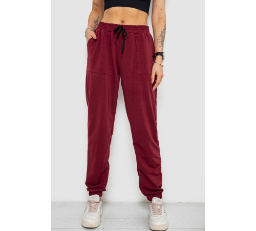 Спортивные штаны женские, цвет бордовый, 238R347