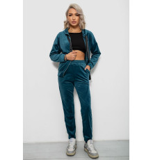 Спортивний костюм жіночий велюровий, смарагдовий колір, 257R4119
