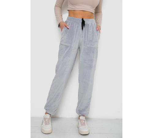 Штаны женские велюровые, цвет серый, 238R58168