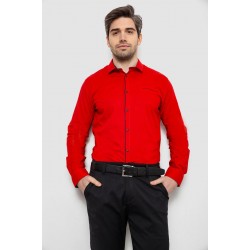 Рубашка мужская однотонная с принтом, цвет красный, 186R2025