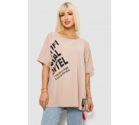 Футболка женская с принтом, цвет бежевый, 244R5004