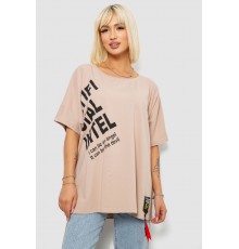Футболка женская с принтом, цвет бежевый, 244R5004