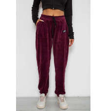Спортивні велюрові штани жіночі на флісі, колір бордовий, 238R58649-1