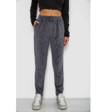 Спортивні велюрові штани жіночі на флісі, колір сірий, 238R350