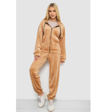 Спортивний костюм жіночий велюровий, колір темно-бежевий, 238R107