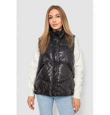 Жилетка жіноча однотонна, колір чорний, 244R915